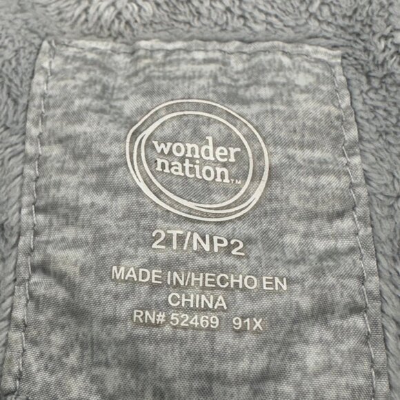 Wonder Nation Grey Multicolored Grils' Puffer Coat Size 2T Length 14.50 Inches - Picture 2 of 9